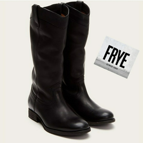 frye mid shaft leather booties
